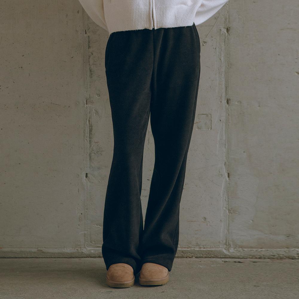 [리퍼브] SIPT7097 기모 골지 스웻 팬츠_Black