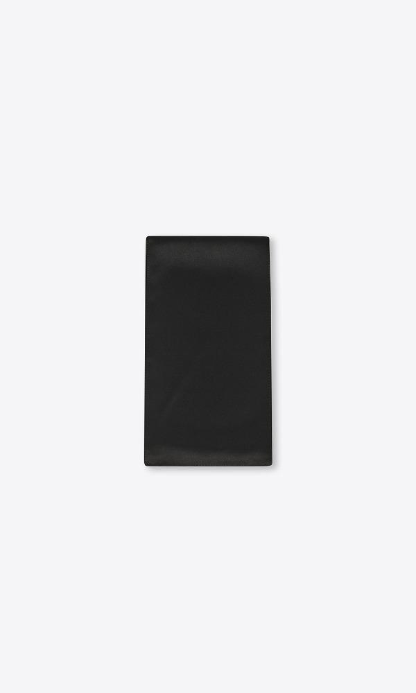 PETITE FLARE SCARF IN SILK SATIN (BLACK)