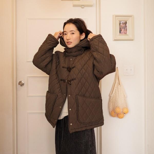 하버 퀼팅 점퍼 브라운