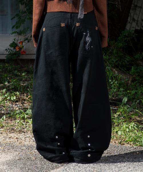 WXP060 치토세 스냅 코튼 벌룬 팬츠 (BLACK)