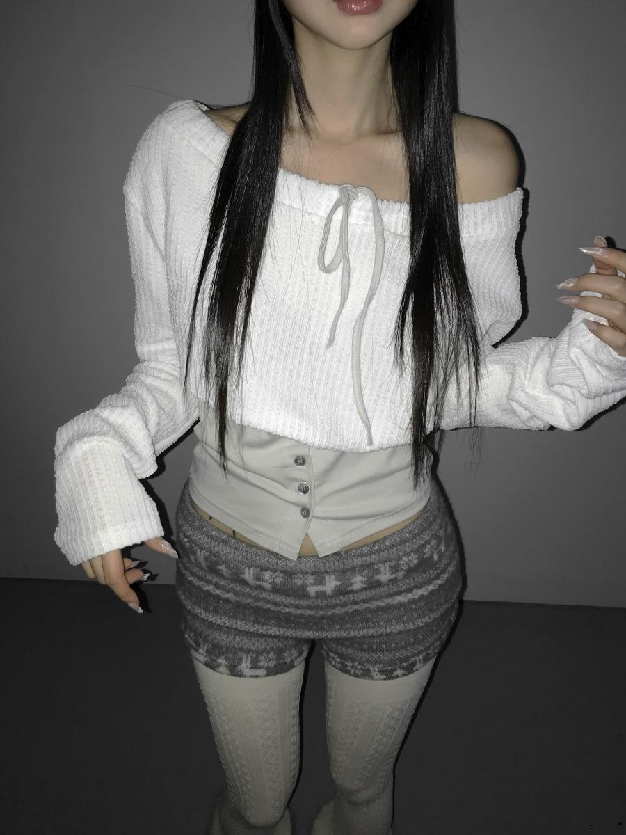 ripple botton shirring top (3 color