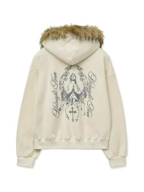hair hood zip up [ivory]