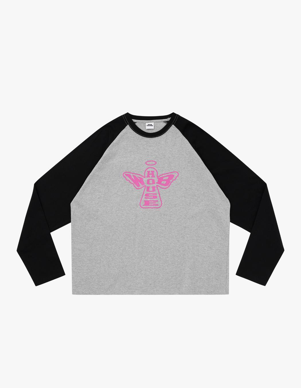 Web Angel Raglan Long Sleeve - Grey/Black