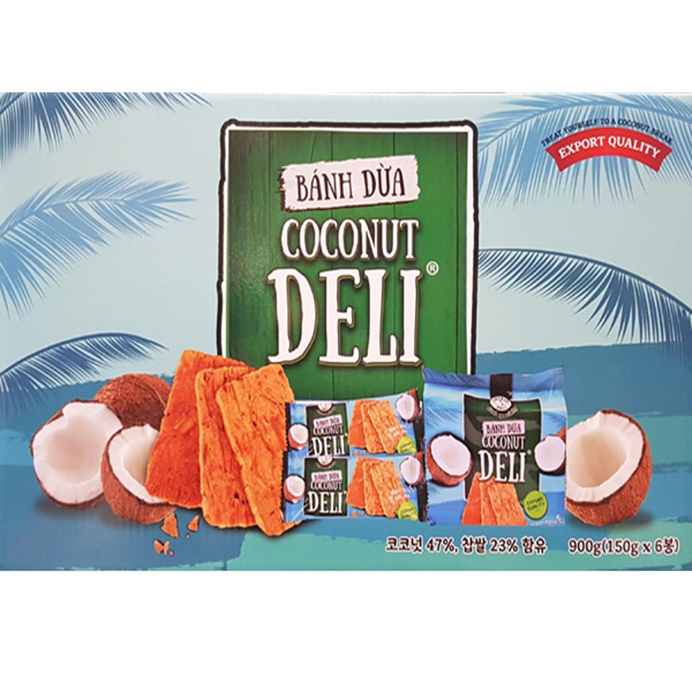 BANH DUA 반두아 코코넛 델리 900g (150g X 6봉)-베트남 (코코넛 비스킷,코코넛 쿠키) [원산지:베트남]