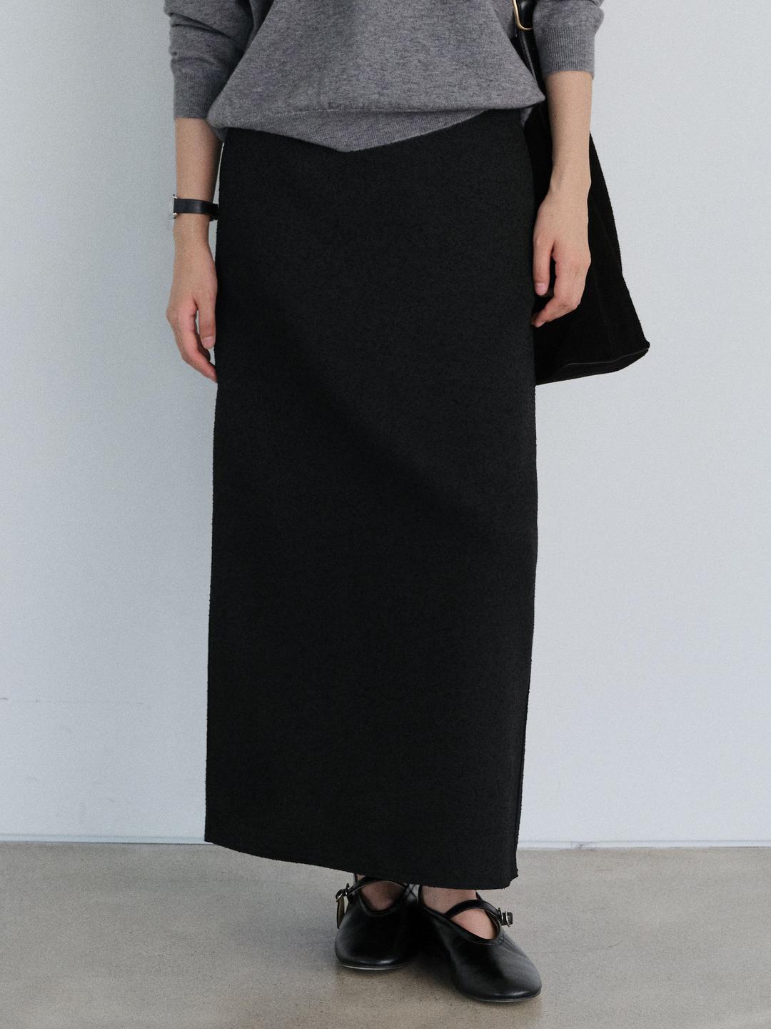 Grown back slit maxi skirt_2colors