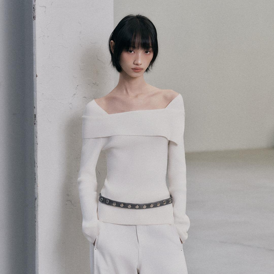 미쏘 버튼업 언발숄더 풀오버_MIWKAFV13T