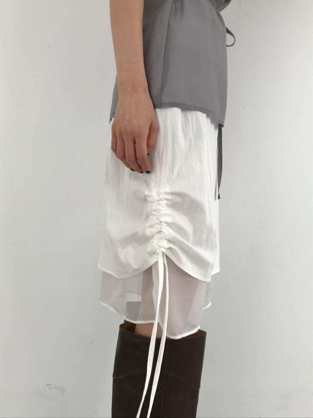 리스 shirring layered skirt (2color)