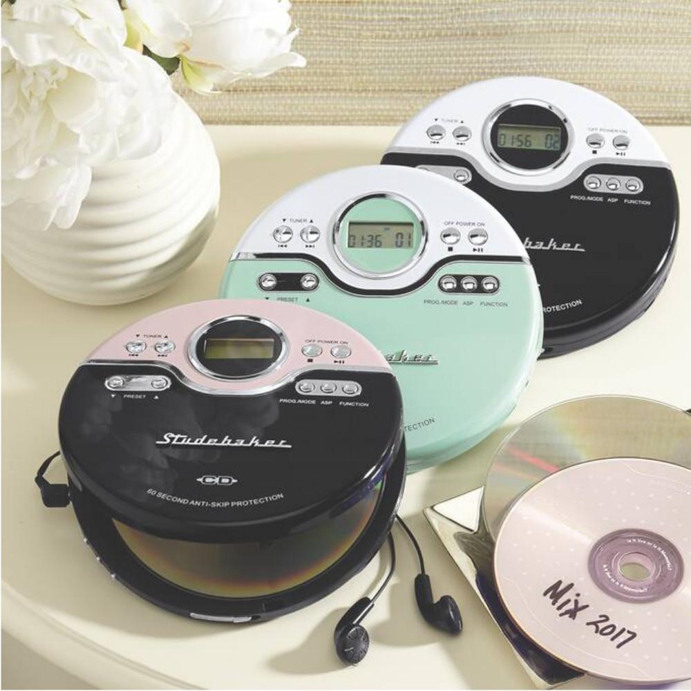 레트로 빈티지 휴대용 CD PLAYER 시디 씨디 플레이어 핑크 블랙