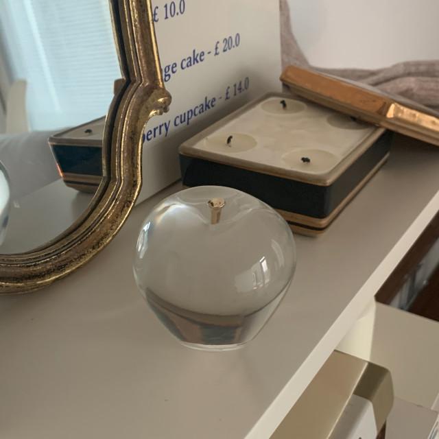 핸드메이드 투명 사과 문진 Big glossy apple 빈티지 오브제 페이퍼웨이트 소품