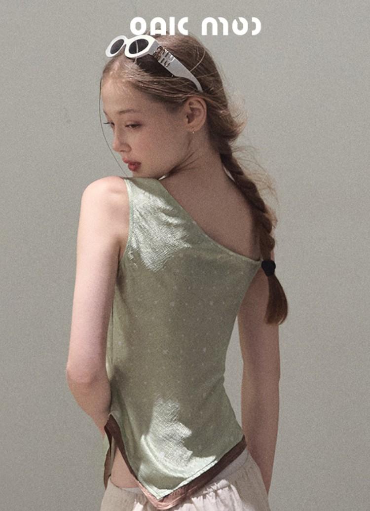 OAKMOO 폴카도트 프린트 캐미솔