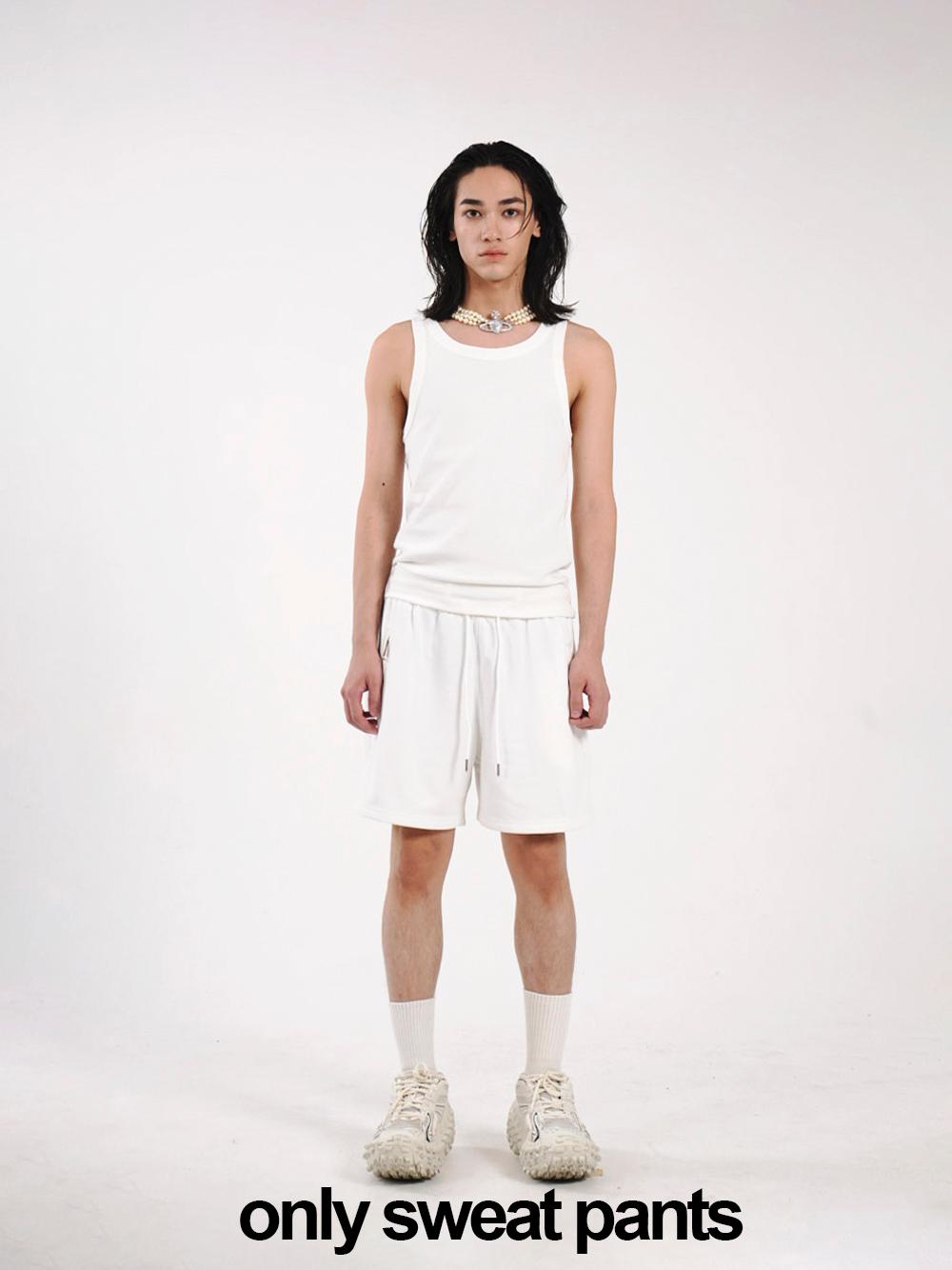 New shorts sweat pants white