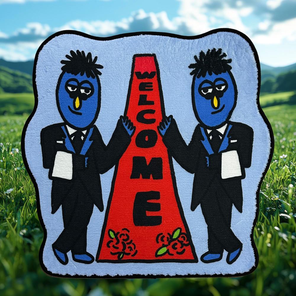 [파랑머리상점] 환영합니다, 안락한 곳, 행복한 이곳, 쉼과 행복 있는 여기로 발매트