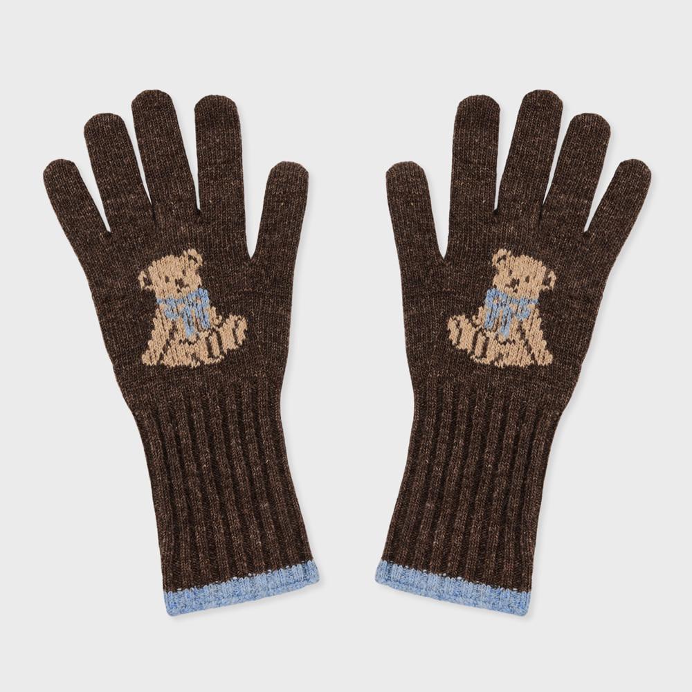 gloves teddy brown