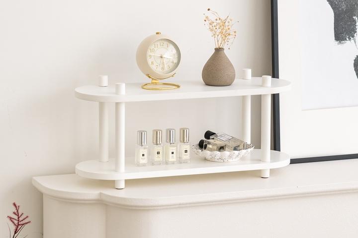 라운드 미니 선반2단 주방정리 화장품정리대 책상선반 향수진열대