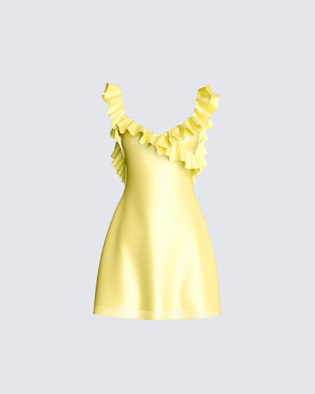 Matilda Yellow Mini Dress - XS