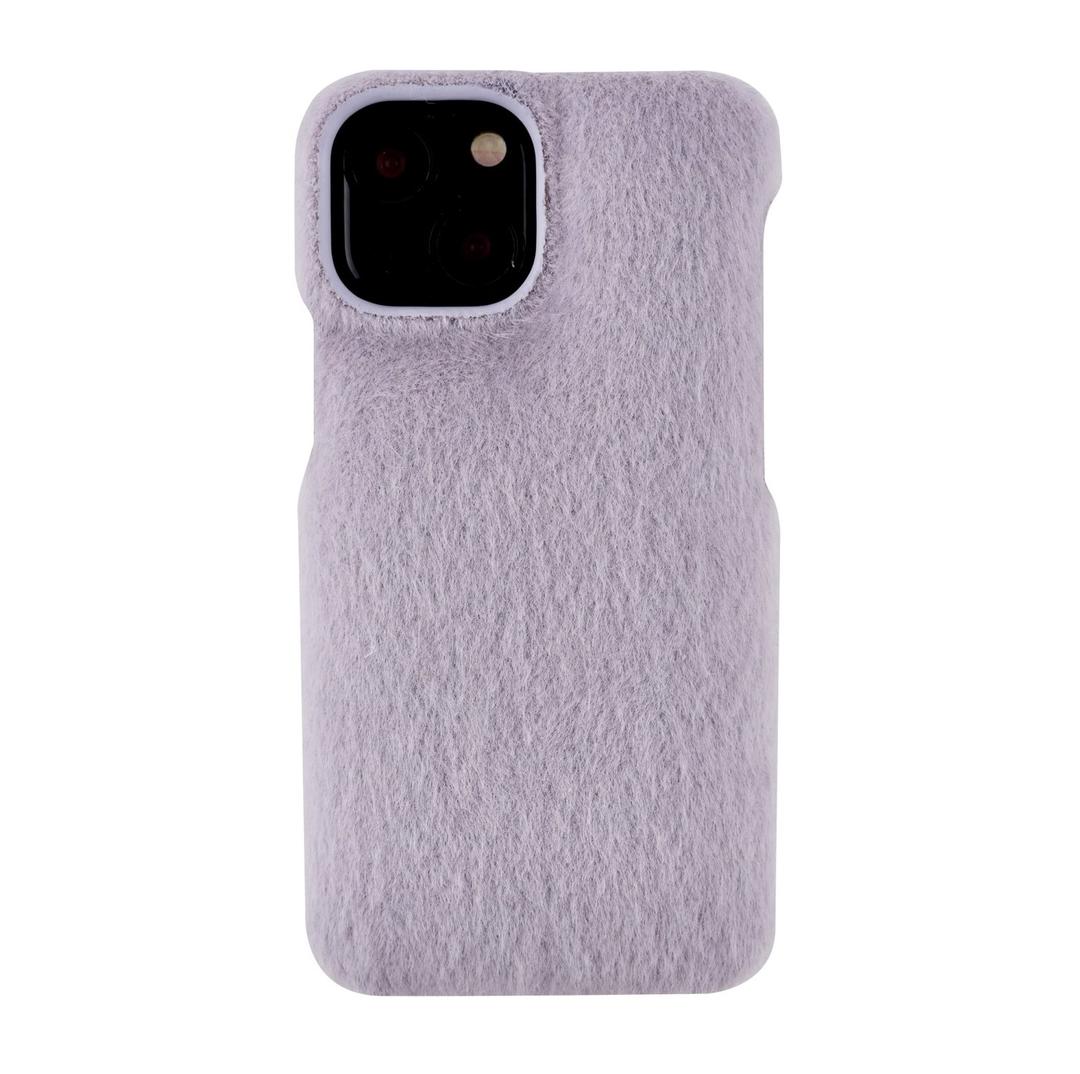 Fur cushion case (purple gray)
