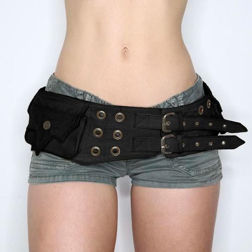 Denim Button Belt