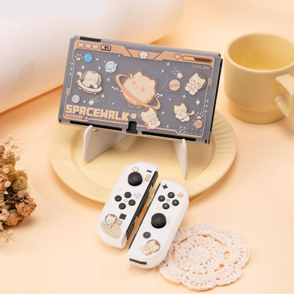 GEEKSHARE 닌텐도 스위치 올레드 스페이스 캣 테마 스크럽 PC 케이스 / OLED