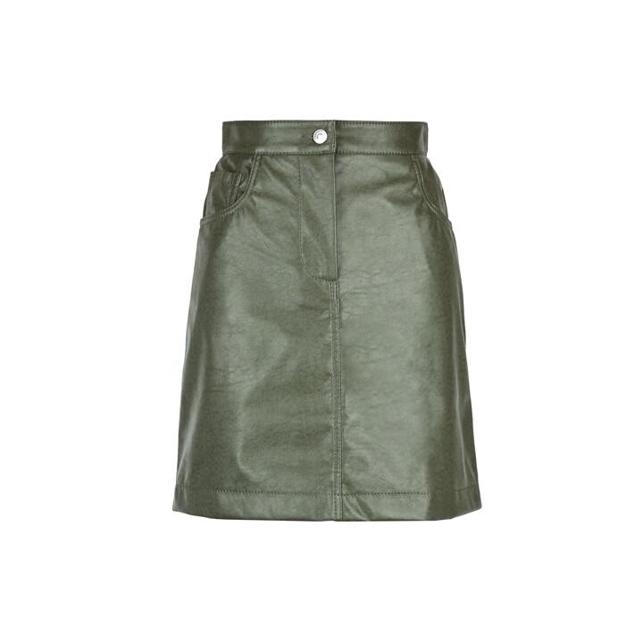 MSGM 여성 Faux 레더 미니 스커트(3441MDD27 237126 37) 카키