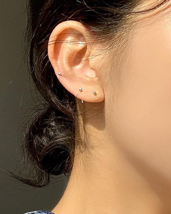 [무배] 실버925 초미니 작은 심플 볼 레이어드 귀걸이