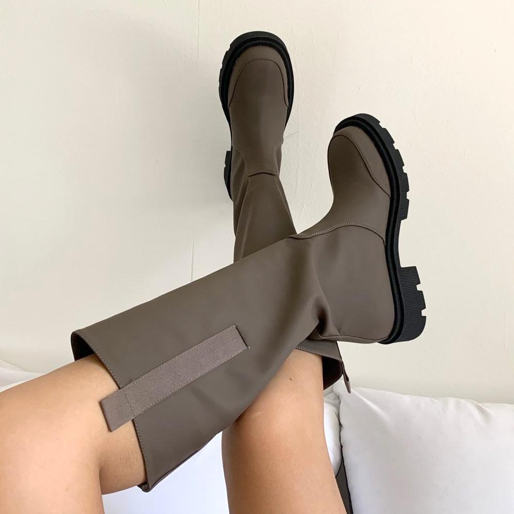 워커부츠 레인부츠 겸용 여성 가벼운 롱 장화 통 넓은 부츠