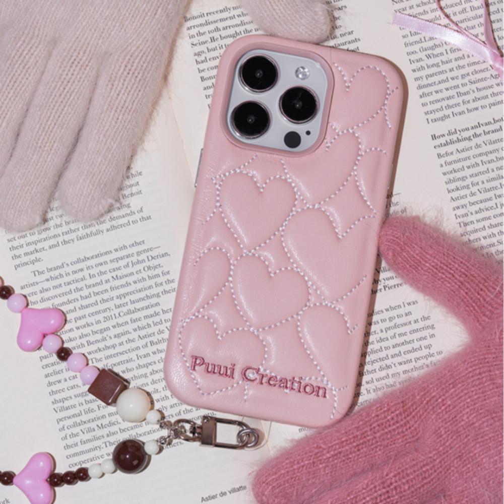 masiondegreen 키치한 하트 폰케이스 아이폰 15 14 13 독특한 케이스