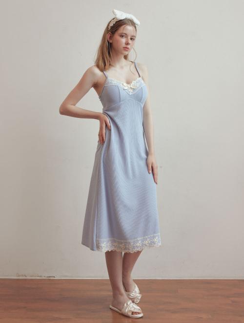 여성 앙쥬 골지스판 민소매 원피스 홈웨어(2C)