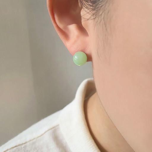 유리공예🍈뉴트로 메론 유리귀걸이