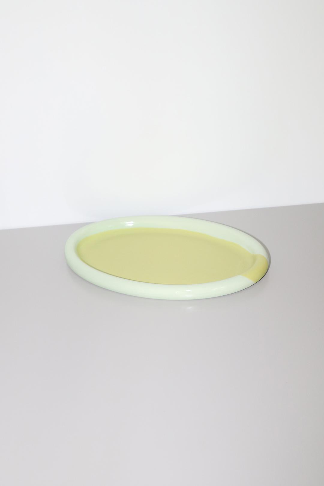 ring oval plate(mint/yellow-green)