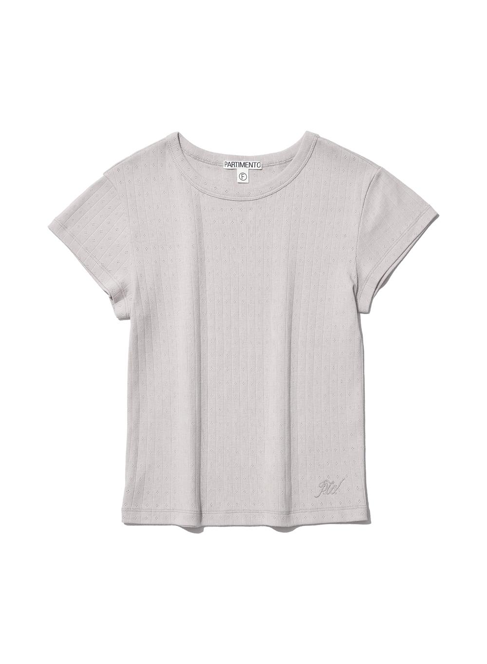 [WOMEN] LACE PUNCHING 90s SHORT SLEEVE TEE_BEIGE
