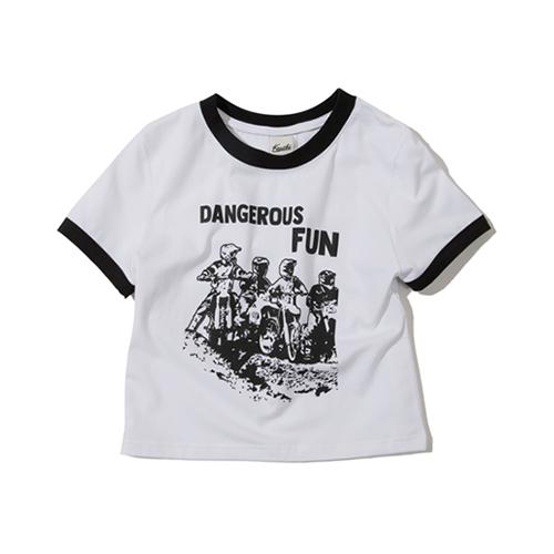 DANGEROUS FUN CROP T-SHIRT (WHITE)
