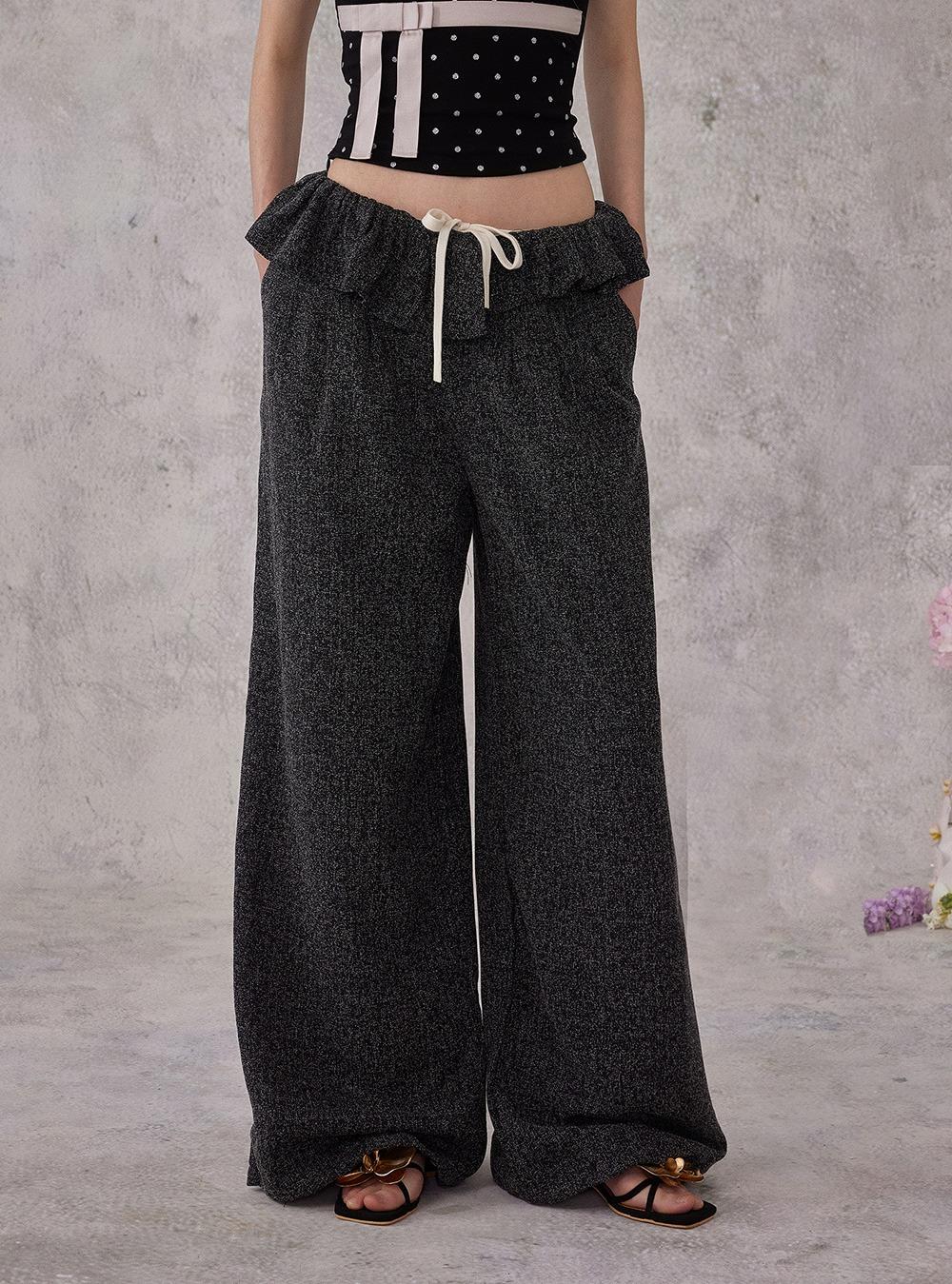 Ballet-Inspired Ruffled Wide Pants