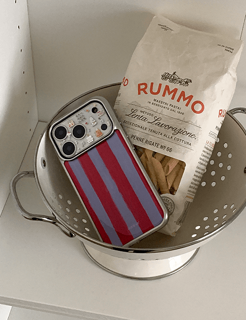 [made] vintage pajama_red blue silver bumper case (+맥세이프 케이스)