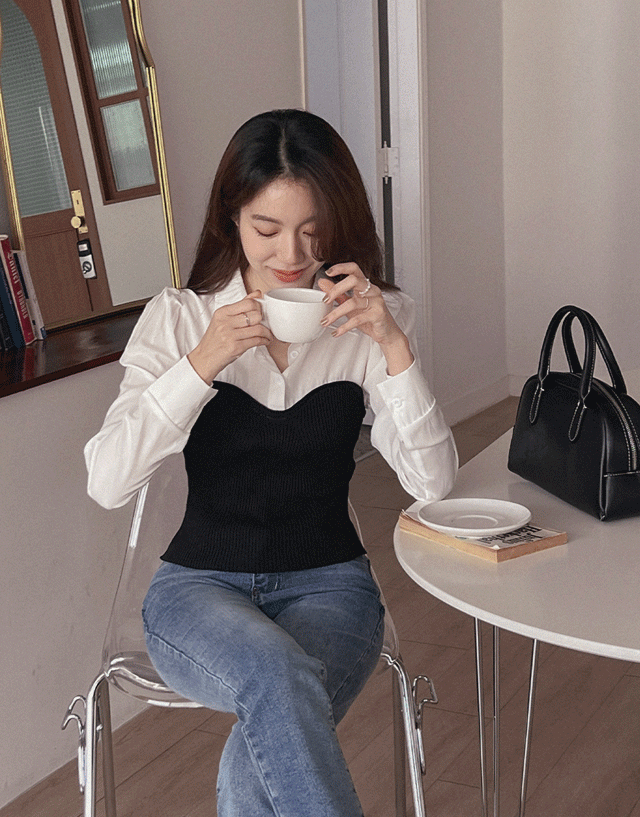 하트뷔스티에셔츠