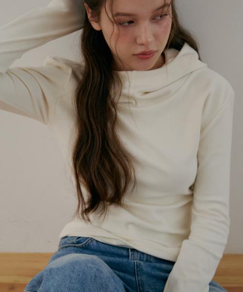 바라클라바 플리스 워머 티셔츠-크림