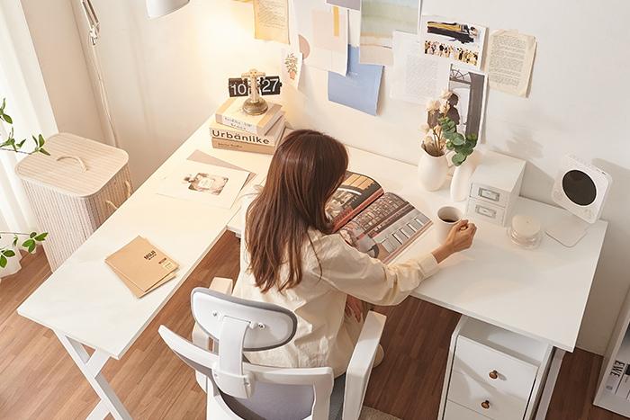 켈트2 노트북 서랍형 ㄱ자 데스크 컴퓨터 책상 DWF041C