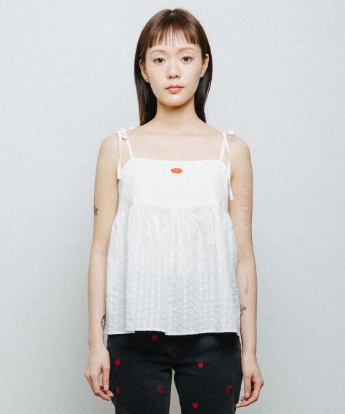 CAMISOLE SHIRRING BLOUSE white