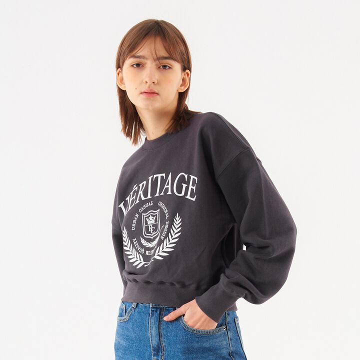 마마무 문별 착용_[W] Heritage Sweatshirts Charcoal