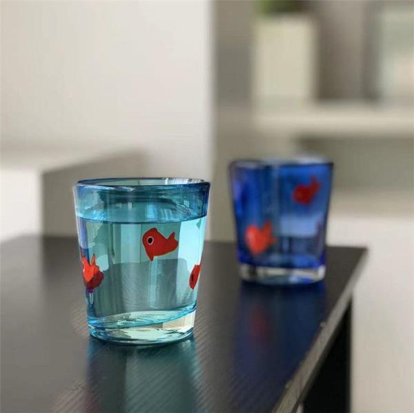 금붕어 유리잔 물컵 내열 유리컵 예쁜 머그컵 투명 유리