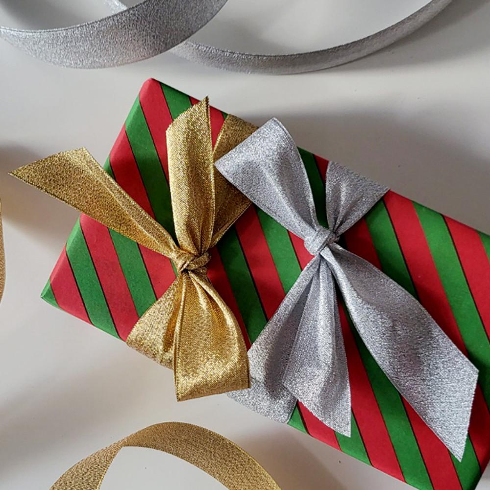 펄 실버 골드 크리스마스 연말 선물 포장 리본 성탄절 리본끈
