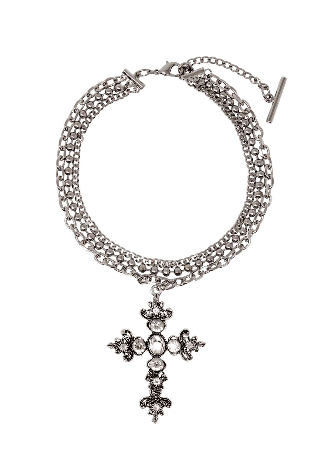 CRYSTAL CROSS NECKLACE