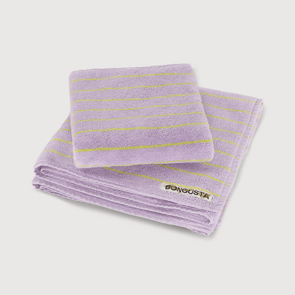 (Bongusta) Naram Towel - Lilac & Neon yellow