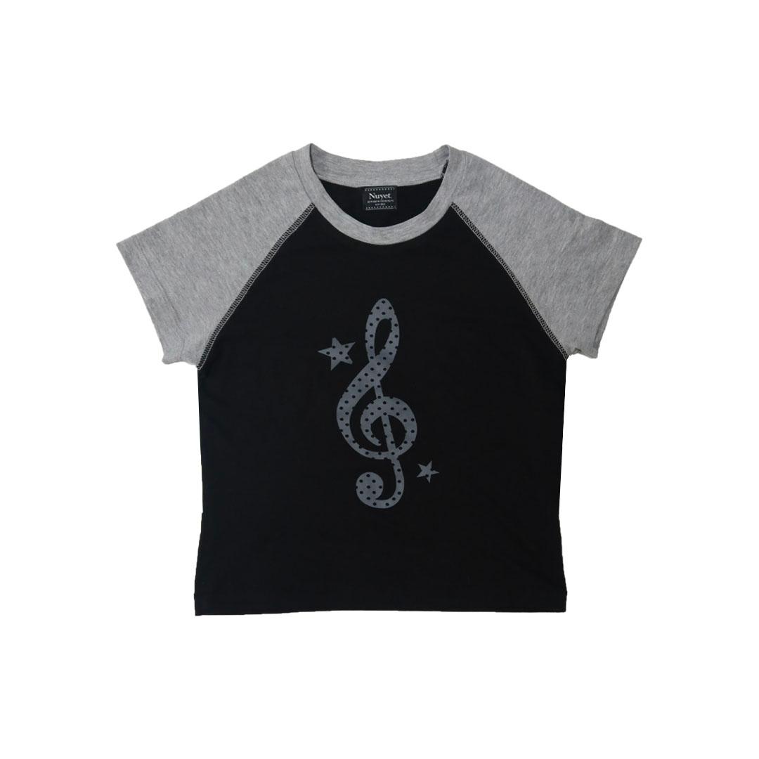Note raglan tee _ Black