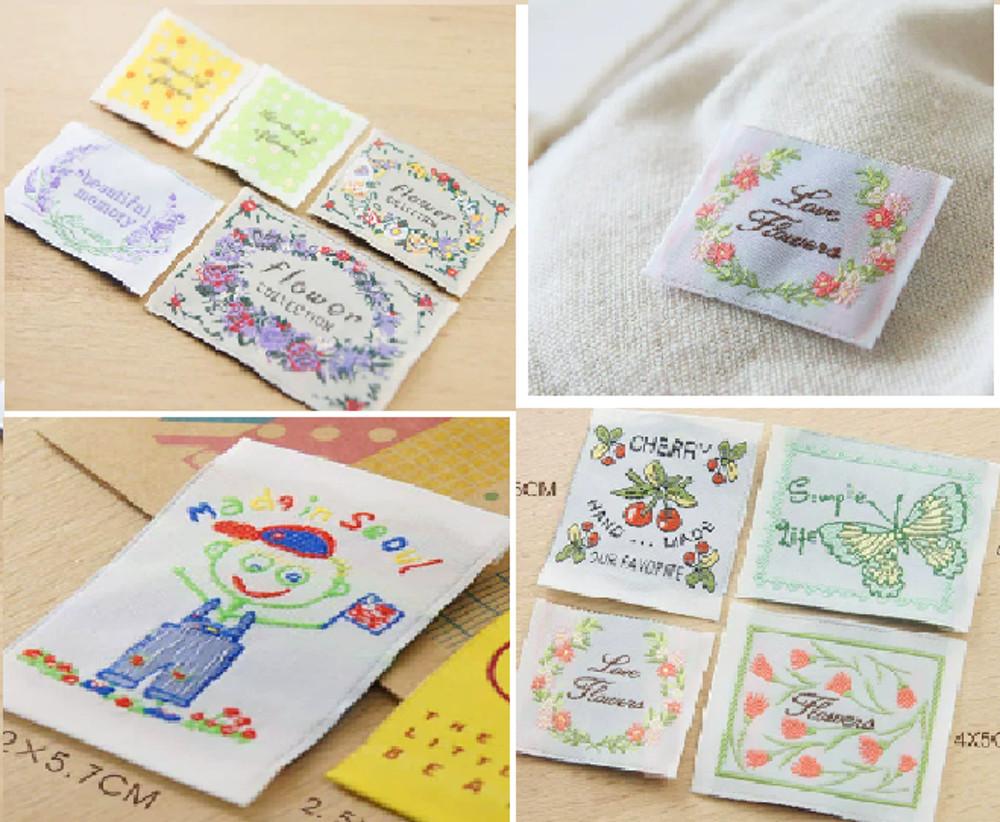 자수라벨 (개단위)뜨개라벨4 직조라벨 코바늘 핸드메이드라벨 천라벨 뜨개장식 뜨개부자재 코바늘 대바늘 부자재