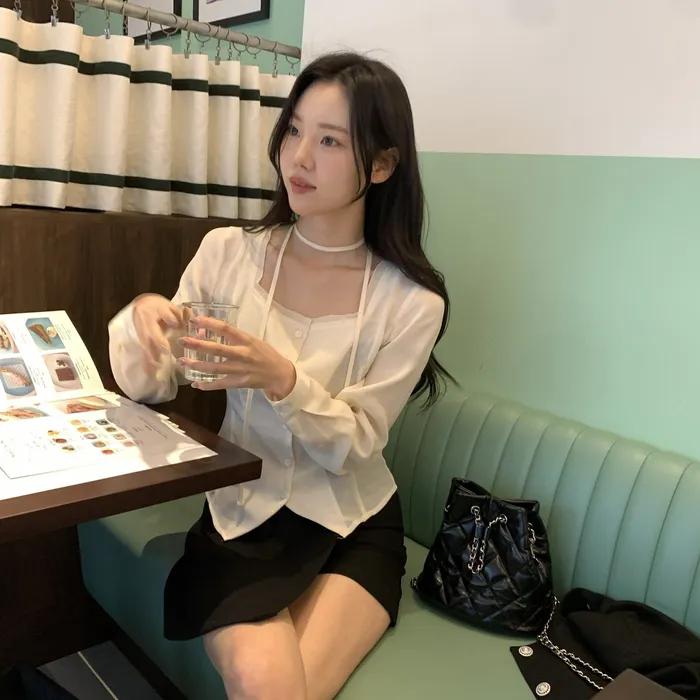 루시아 오간자 블라우스_2COLORS