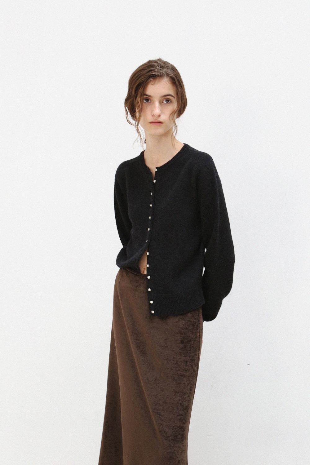 Silverball Merino Cardigan (dusty black)