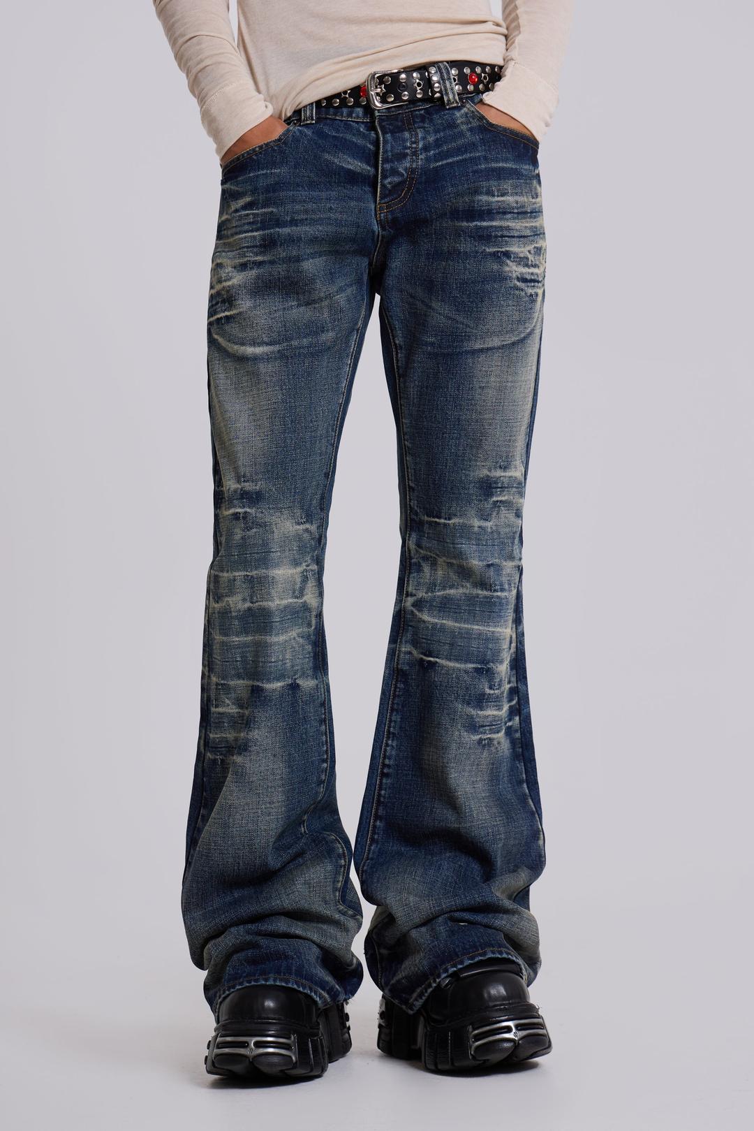 Mid Blue Drift Flared Jeans - W26 / Blue