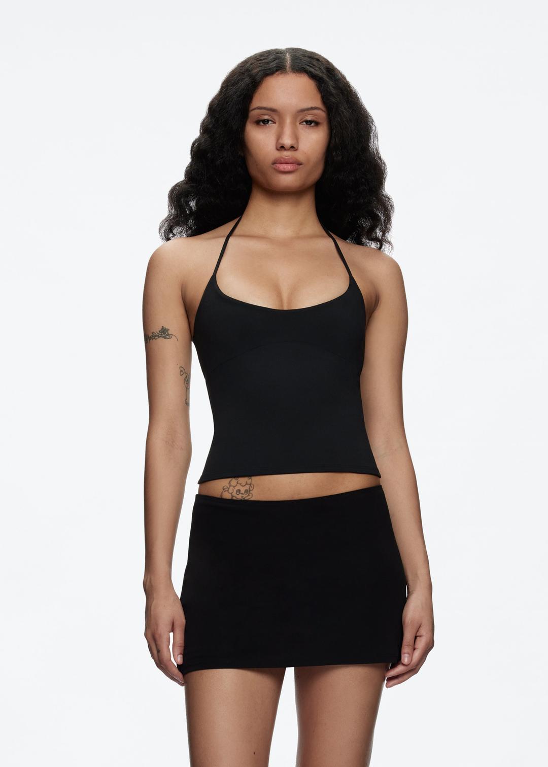 Spill Halter in Black - Tank Air