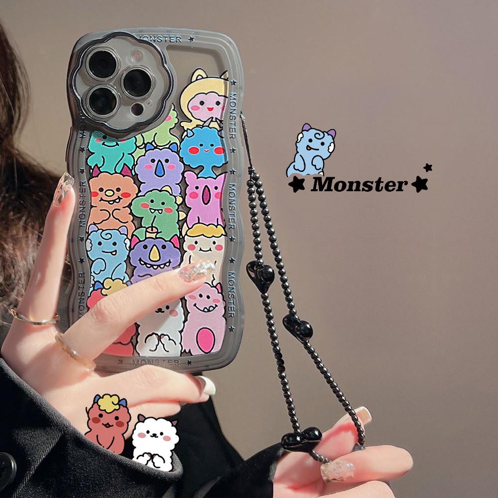 귀여운 몬스터 손목 스트랩 포함 아이폰 13 PROMAX 캐릭터 휴대폰 케이스 나디아마트