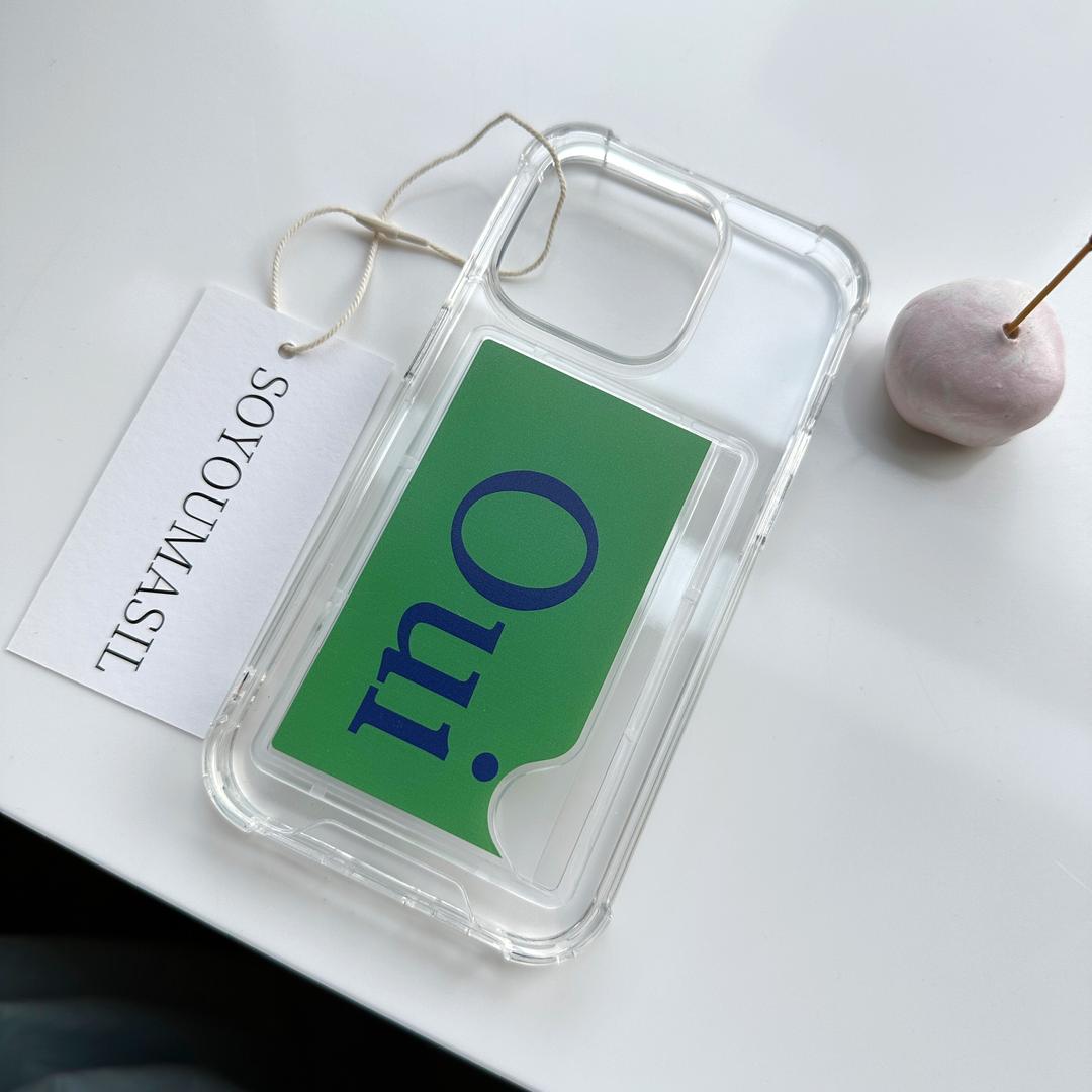 Oui(=YES) green 카드수납젤리하드폰케이스